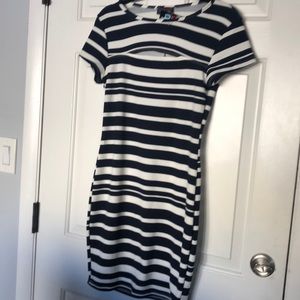 New with tags white and navy dress